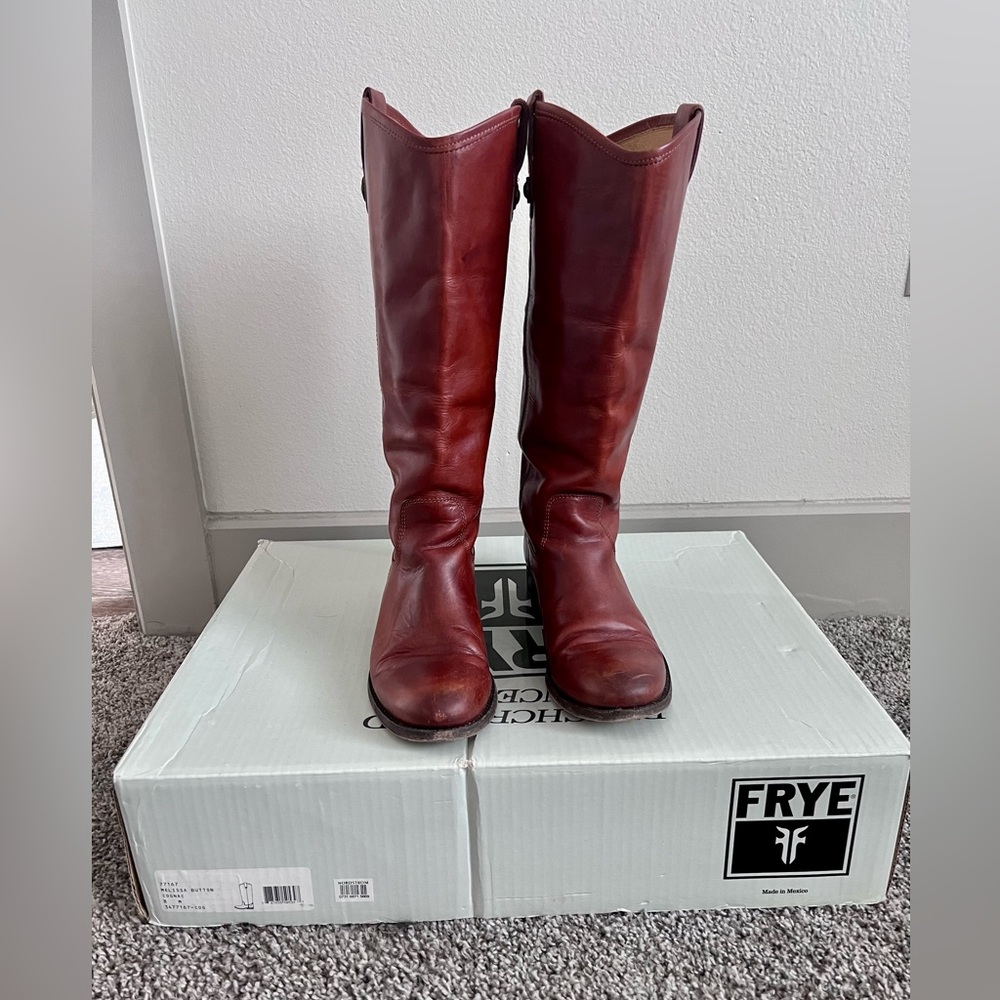 Frye Melissa Button Leather Riding Boots
